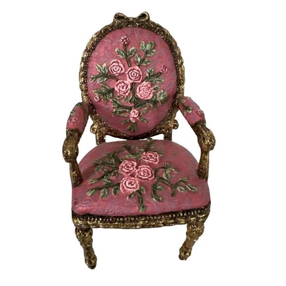 Vintage  pink and gold small chair EUC - Picture 1 of 5